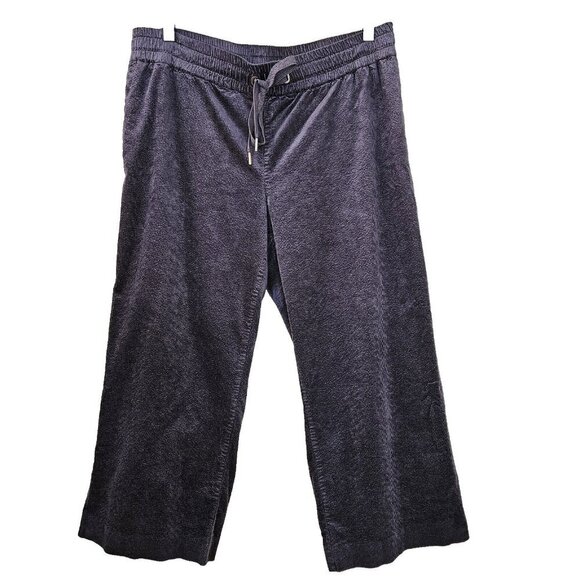 Raffaello Rossi Pants Women 44 L Gray Cropped Wide Leg Microcords Camilla 6/8 O - Picture 1 of 16